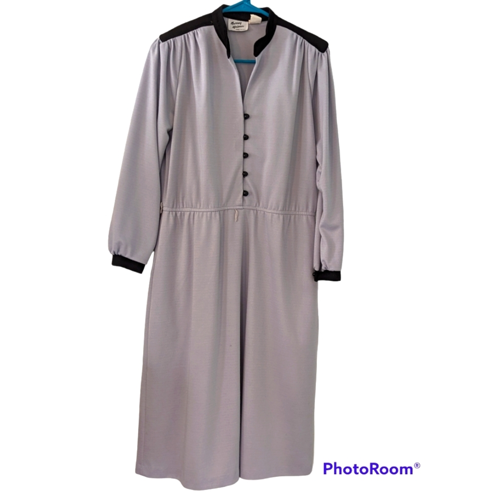 AUTHENTIC VINTAGE 80s Murray Meisner long sleeved dress with shoulder pads